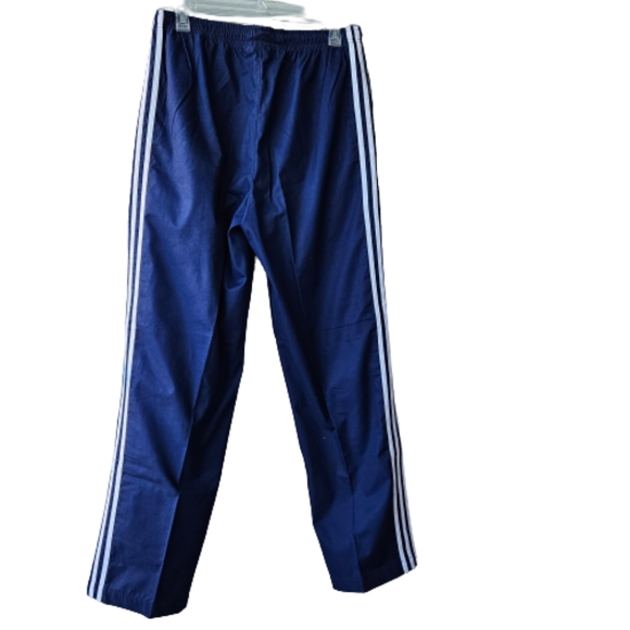 Adidas vintage blue trackpants high waist tapered leg elastic waist unisex sz M - Picture 3 of 17